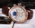 Perfect Replica IWC Da Vinci White Moonphase Dial Rose Gold Case 42MM Watch